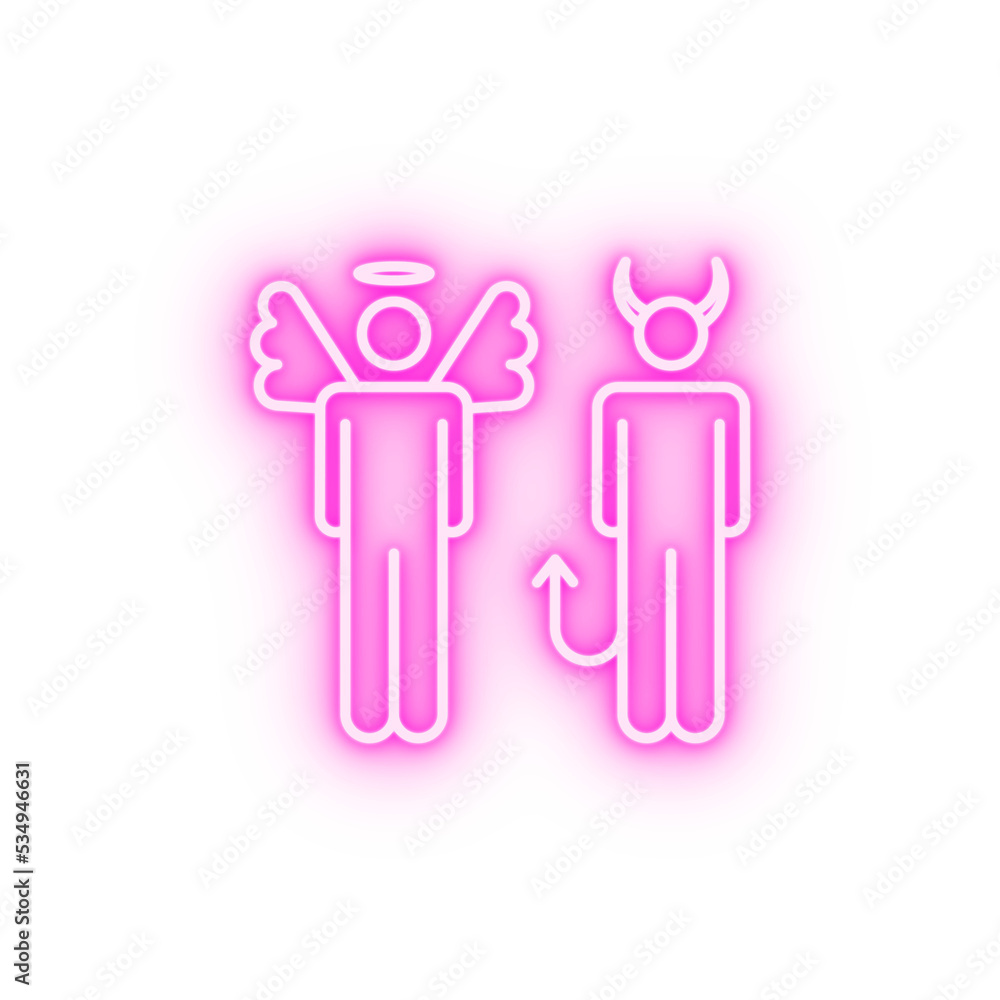 angel and devil neon icon angel and devil neon icon