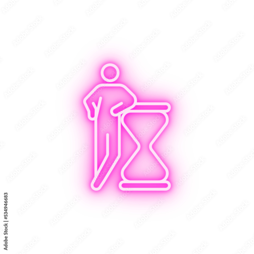 deadline hourglass neon icon deadline hourglass neon icon