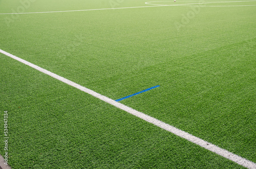 A modern artificial turf sports facility for soccer matches