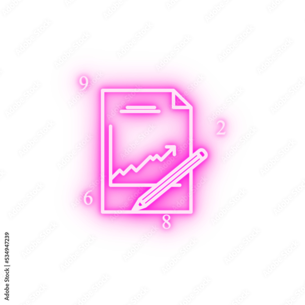 Document colored neon icon