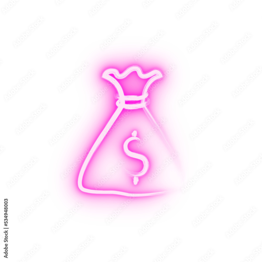 money bag sketch style neon icon money bag sketch style neon icon