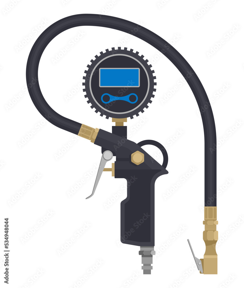 Tire air Inflator with pressure gauge and hose Tire air Inflator with pressure gauge and hose
