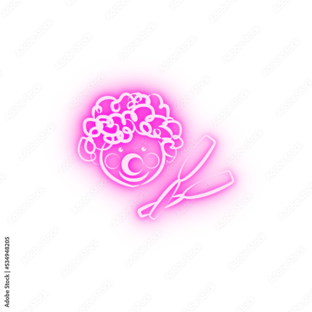 clown avatar sketch style neon icon clown avatar sketch style neon icon