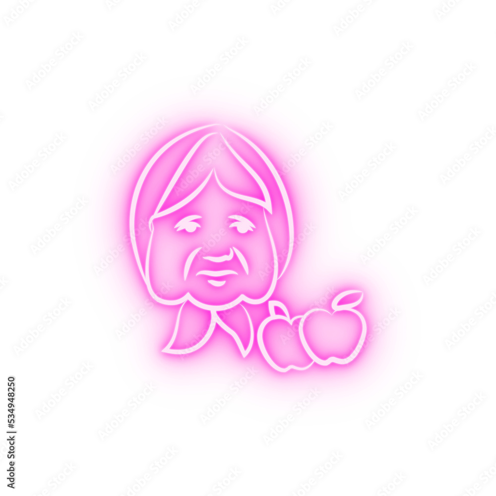 farmer avatar sketch style neon icon