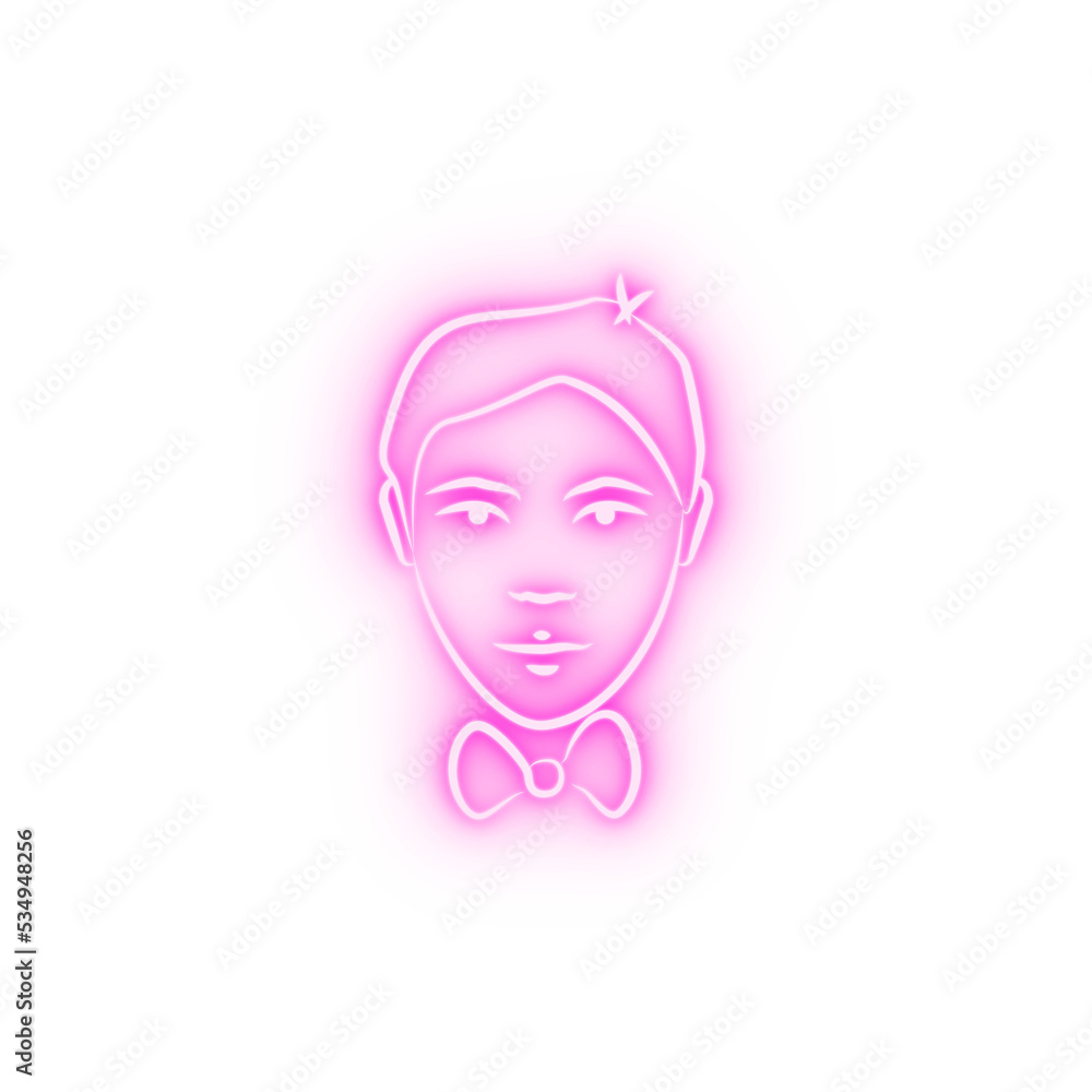 entertainer avatar sketch style neon icon entertainer avatar sketch style neon icon