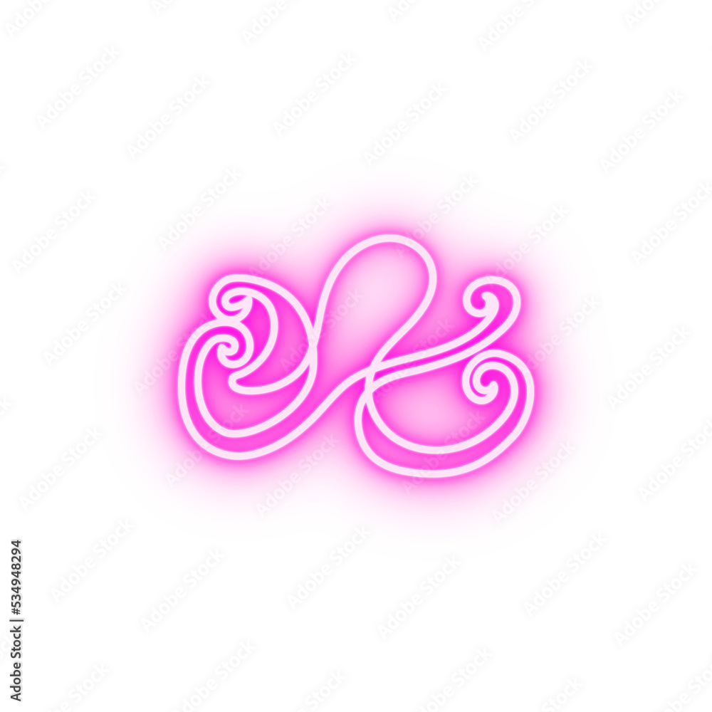 Octopus one line neon icon