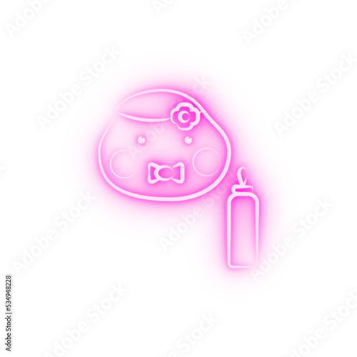 baby avatar sketch style neon icon