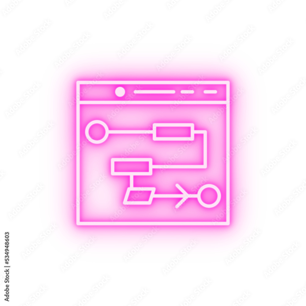Algorithm artificial intelligence concept line neon icon Algorithm artificial intelligence concept line neon icon