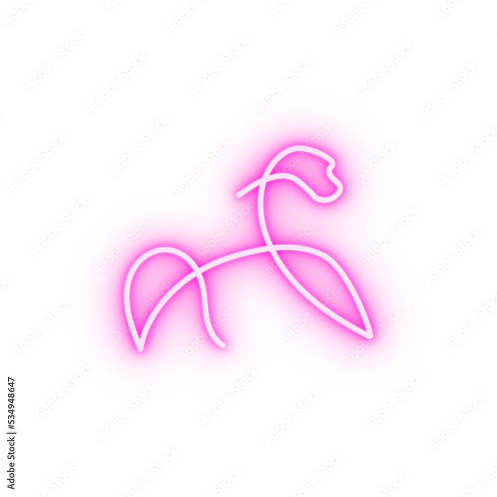 Gorilla one line neon icon Gorilla one line neon icon