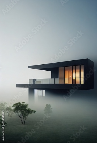 3d rendering of modern cozy house  3d illustration
