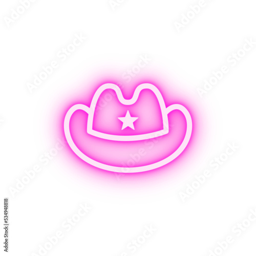 Cowboy USA neon icon
