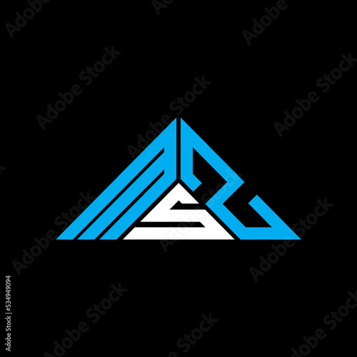 MSZ letter logo creative design with vector graphic, MSZ simple and modern logo in triangle shape. photo