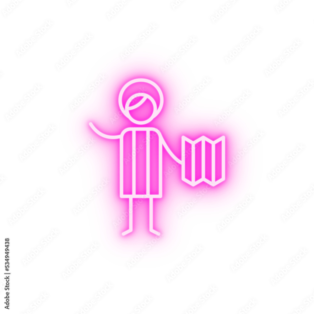 Explorer adventure neon icon Explorer adventure neon icon