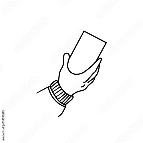 hand holding a telephone