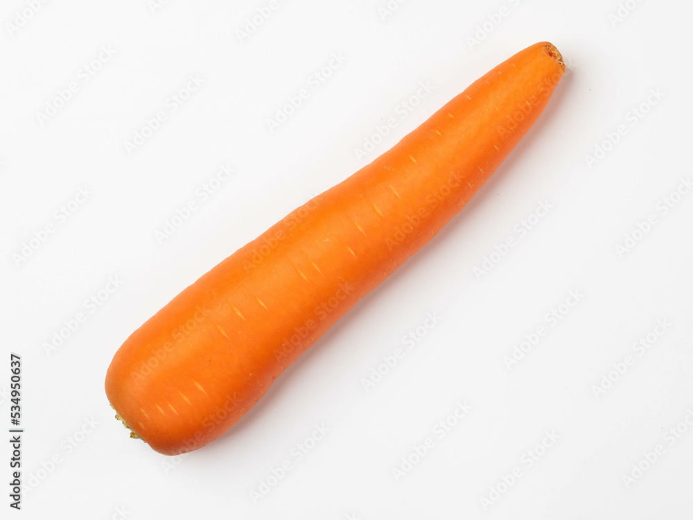 Top view of fresh carrot on white background. Top view of fresh carrot on white background.