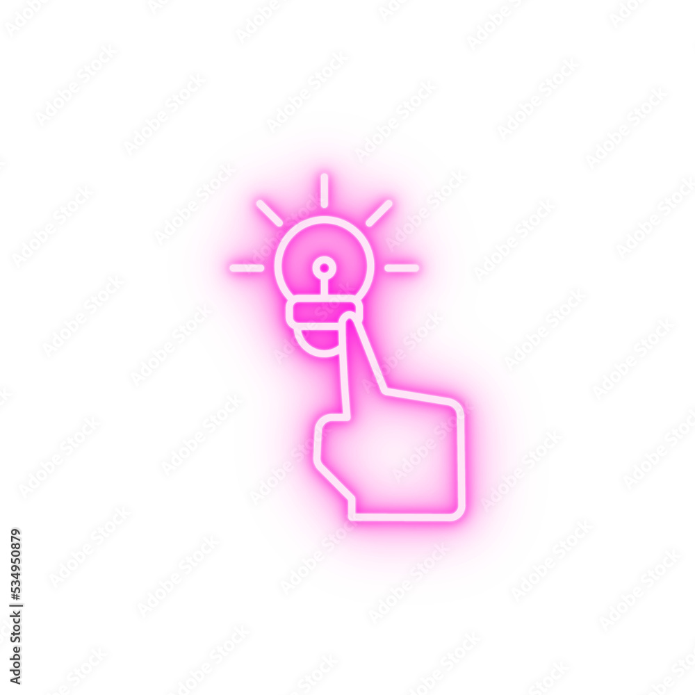 Finger idea gesture neon icon Finger idea gesture neon icon