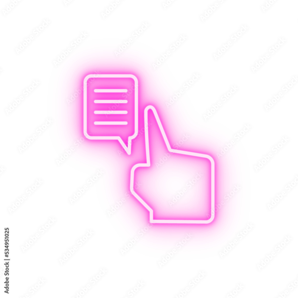 Chat free finger touch conversation neon icon Chat free finger touch conversation neon icon