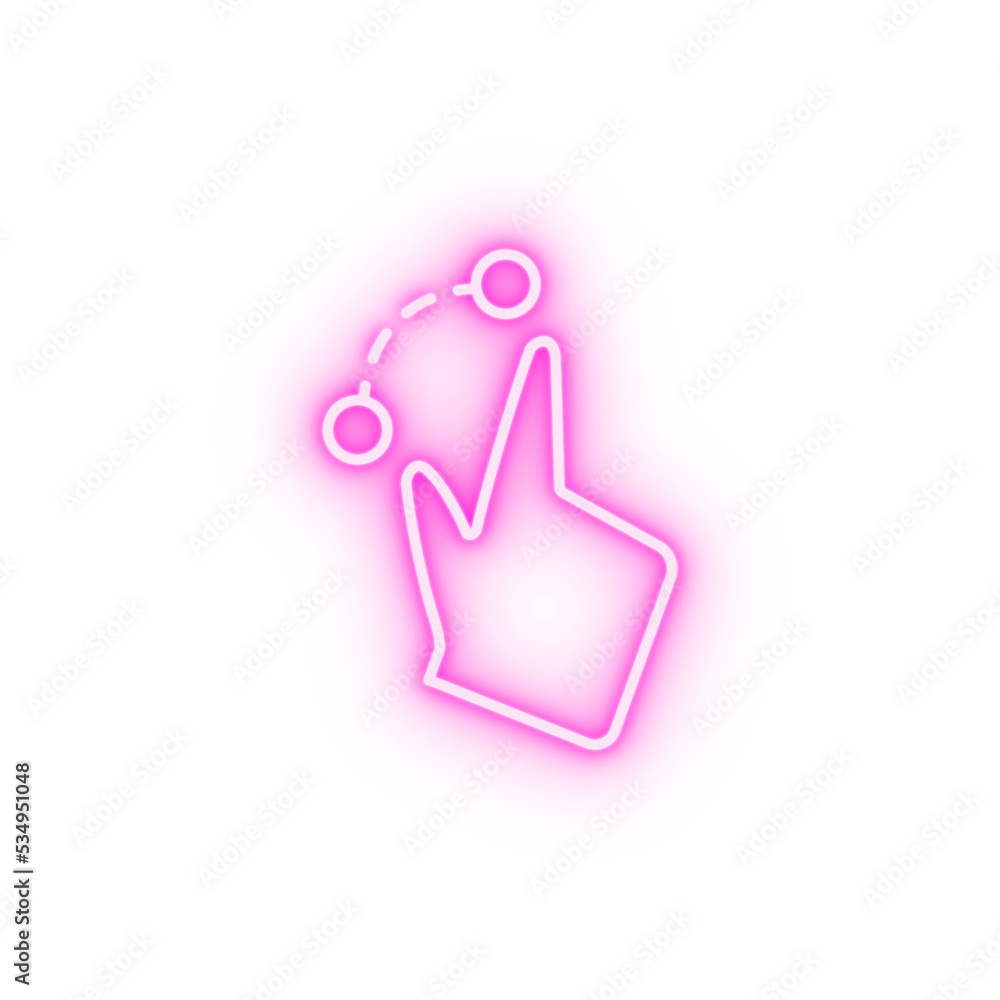 Move finger touch hands neon icon Move finger touch hands neon icon