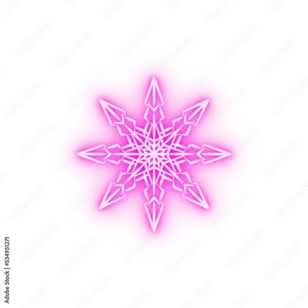 Fototapeta premium Snowflake neon icon