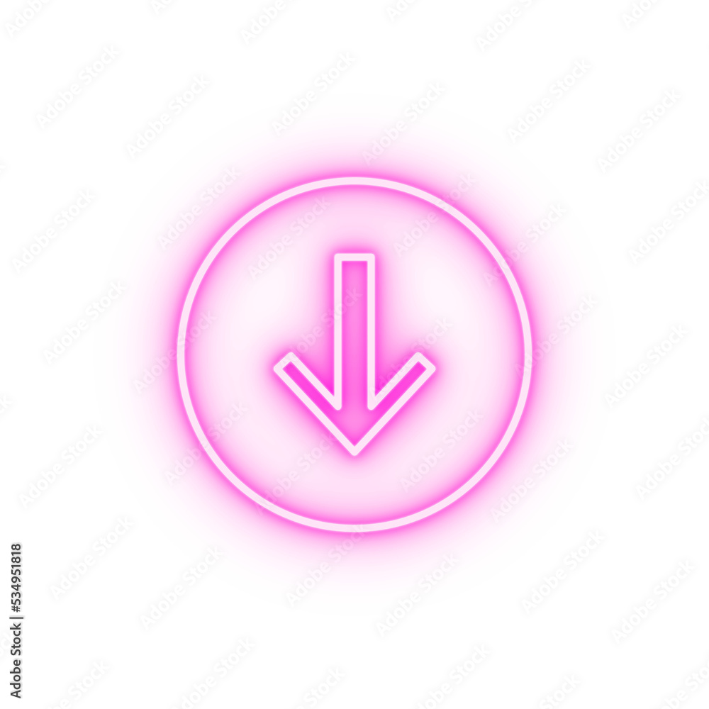 arrow to down neon icon arrow to down neon icon