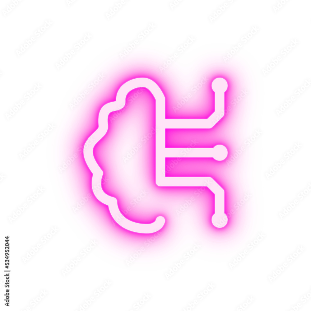 Smart brain neon icon Smart brain neon icon