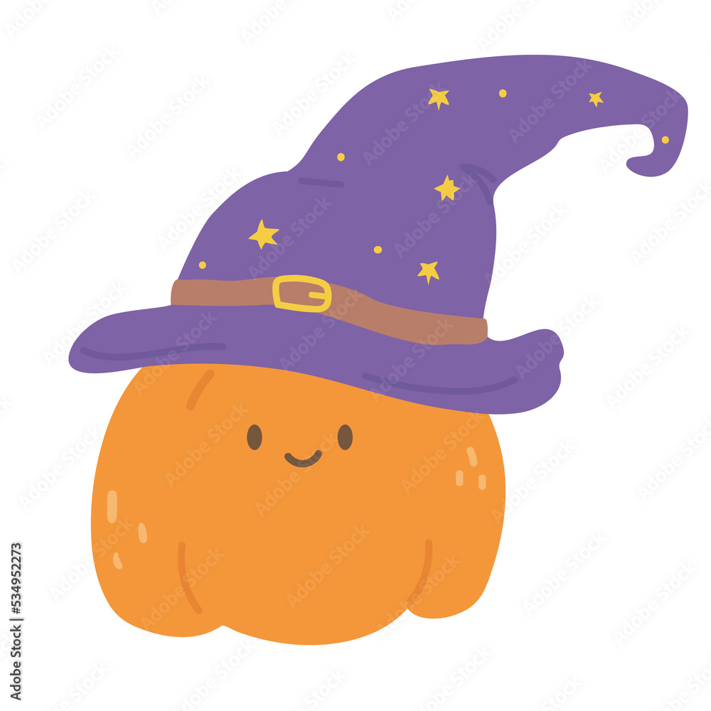 Orange pumpkin with magic hat Orange pumpkin with magic hat