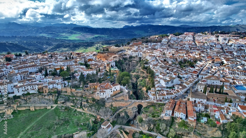 Miasto Ronda Andaluzja widok z drona