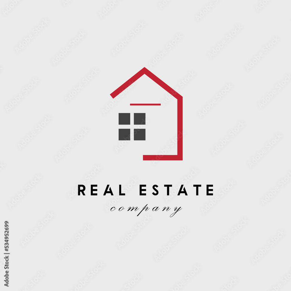 Fototapeta premium real estate concept window logo vector illustration design