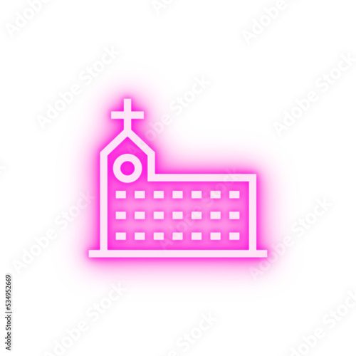 Hospital Building neon icon