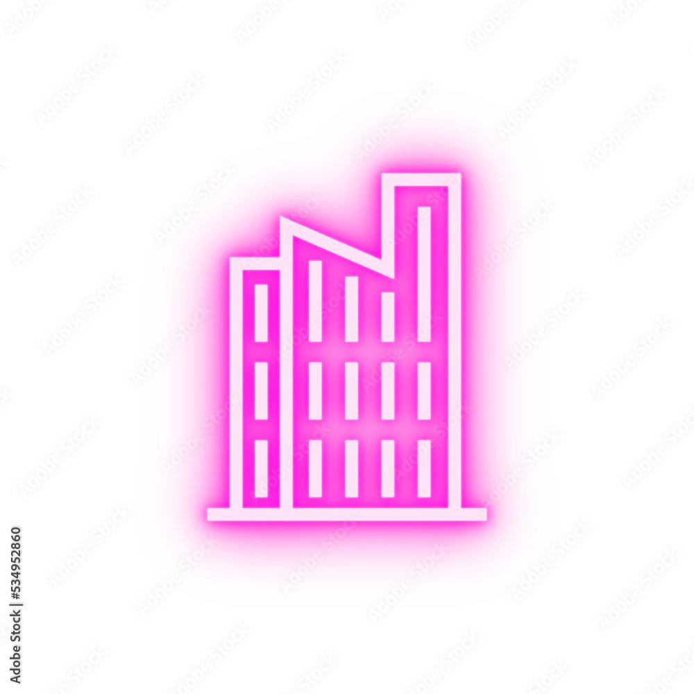 Building neon icon Building neon icon