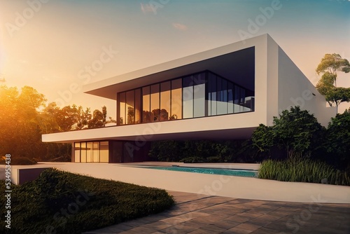 3d rendering of modern cozy house  3d illustration