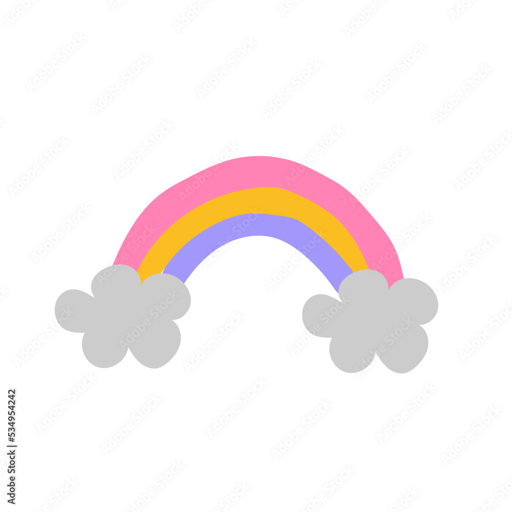 cute childish rainbow with cloud cute childish rainbow with cloud