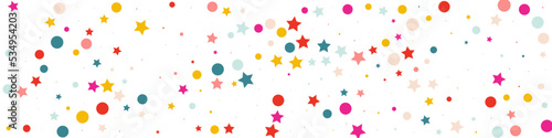 Falling Confetti Carnaval Vector White Panoramic