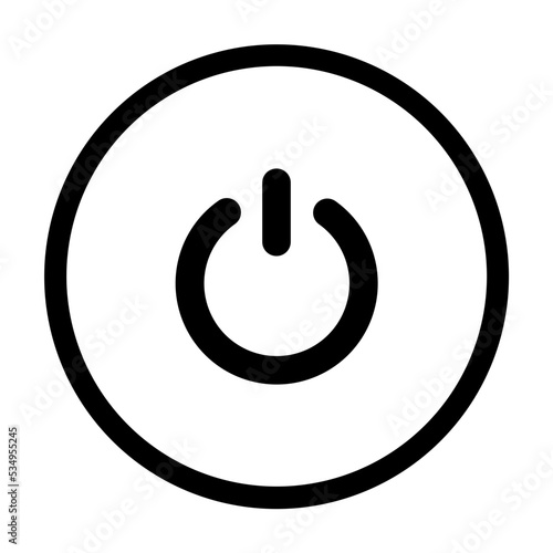 power shut down outline circle icon