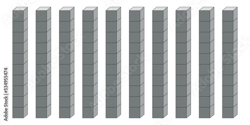 Dienes tens blocks. Base ten counting. Place value with base ten blocks.