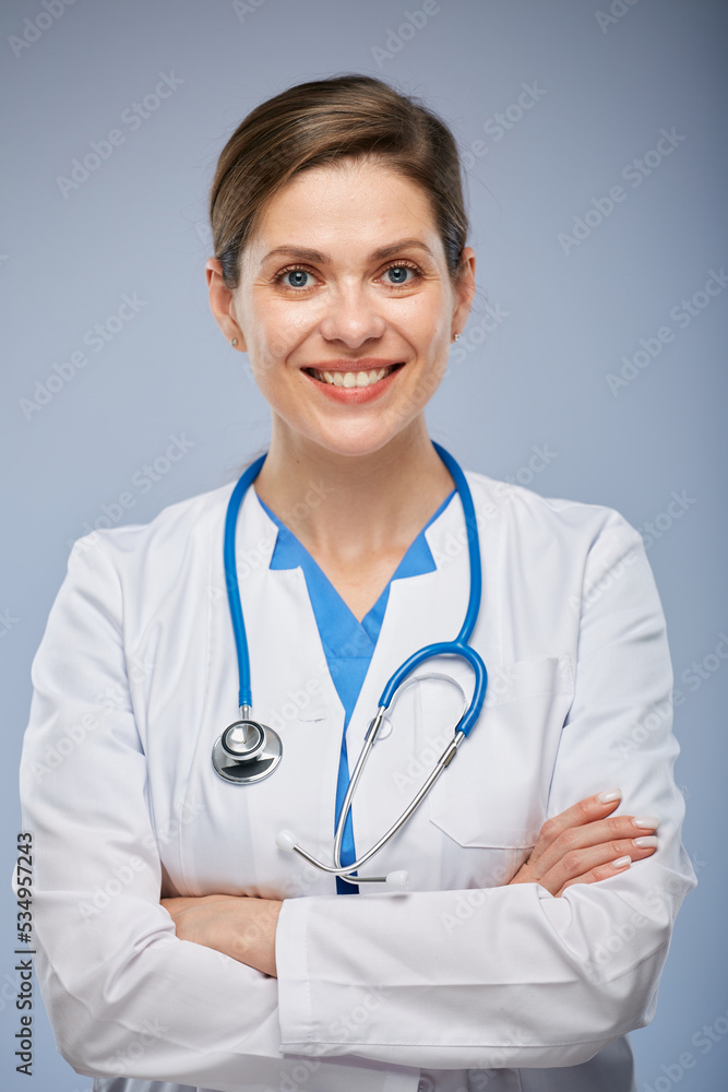 Doctor woman isolated close up face portrait. Doctor woman isolated close up face portrait.