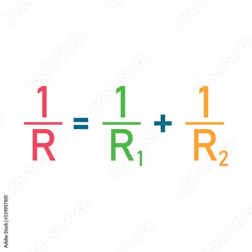 resistance in parallel formula isolated on white background.
