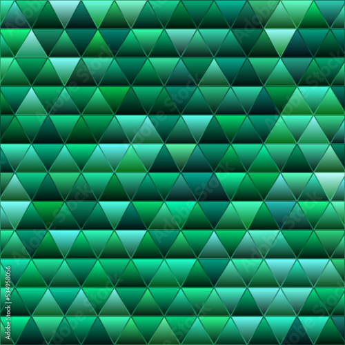 abstract vector stained-glass triangle mosaic background - blue and green