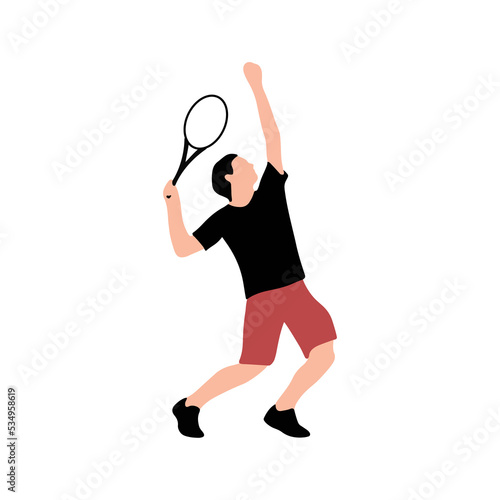 Man playing tennis - Tenniswoman - Various pose of tennis isolated on a transparent background - Vector illustration  © Margot