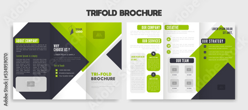 Modern editable trifold brochure template design vector illustration