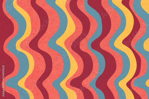 Wavy groovy retro hippie 90s background. 