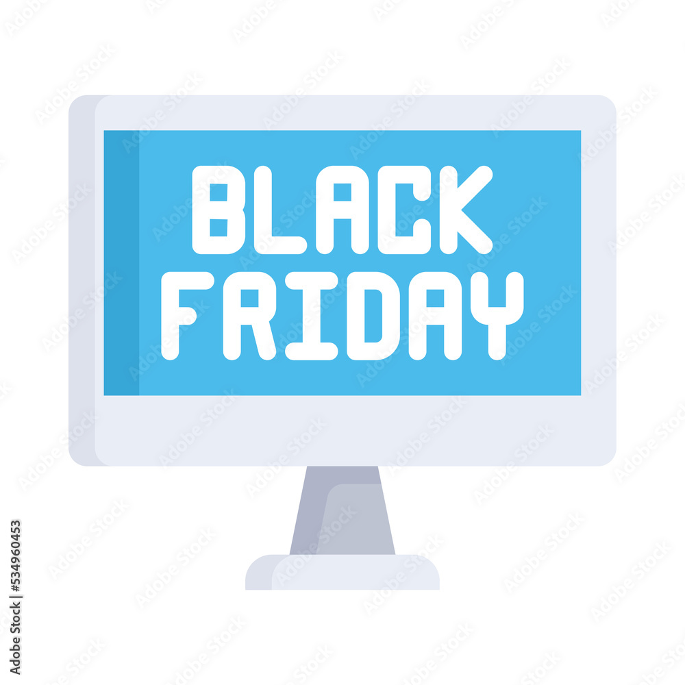 Black friday icon. Flat design. Black friday super sale. Black friday word on computer. For presentation, graphic design, mobile application. Black friday icon. Flat design. Black friday super sale. Black friday word on computer. For presentation, graphic design, mobile application.