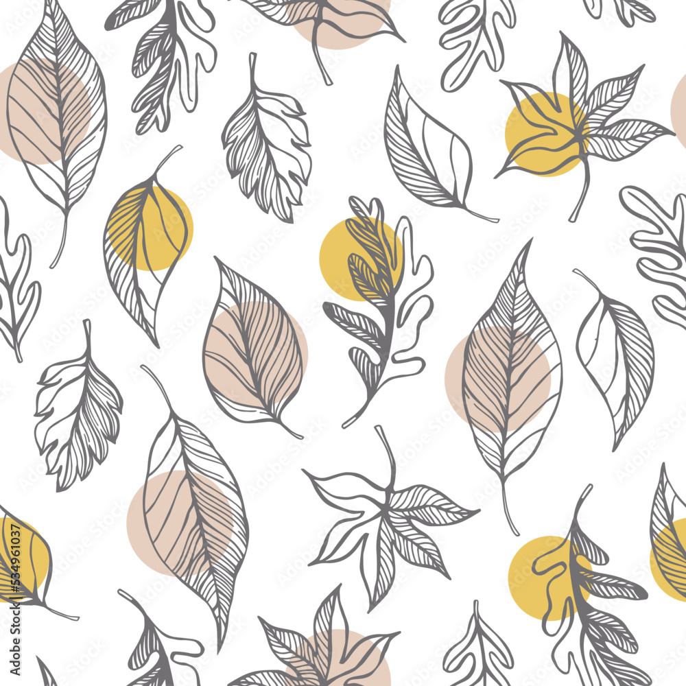 Vector pattern with autumn leaves. Vector pattern with autumn leaves.