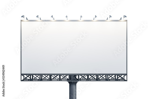 фотографія Blank white billboard isolated on light background, front view