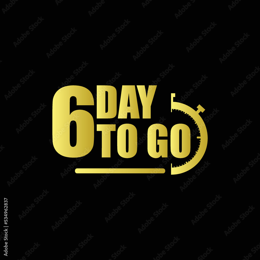 Obraz premium 6 day to go Gradient button. Vector stock illustration
