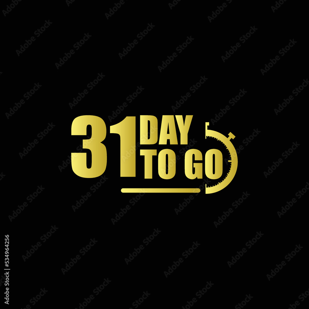 Obraz premium 31 day to go Gradient button. Vector stock illustration