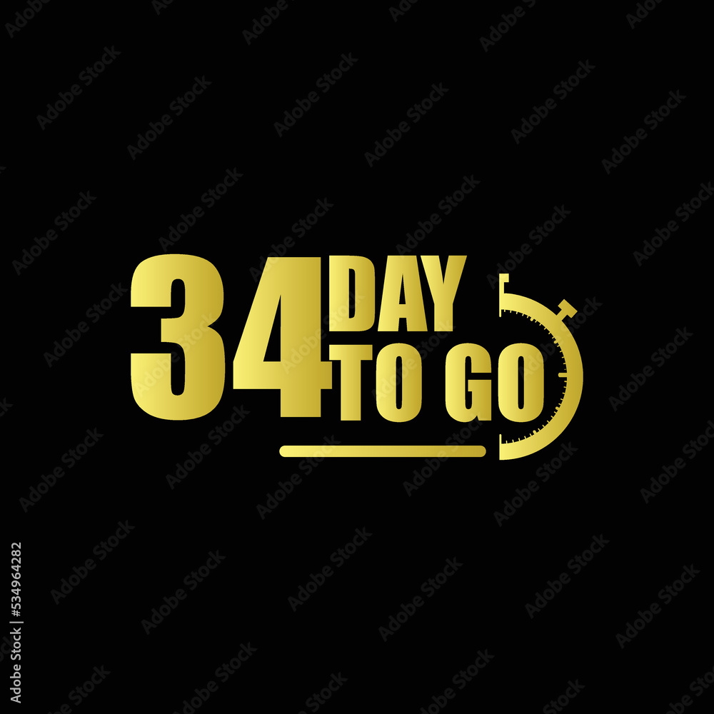 Obraz premium 34 day to go Gradient button. Vector stock illustration