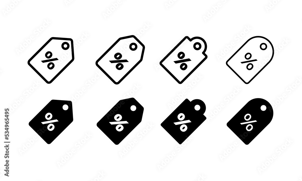 Fototapeta premium Discount icon set. Discount tag icon in flat style concept.