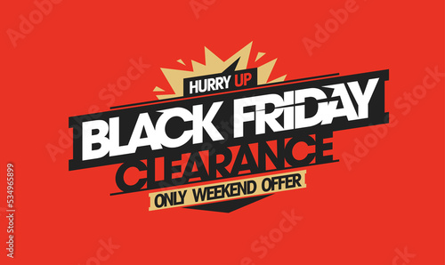 Black friday clearance sale banner, raster version