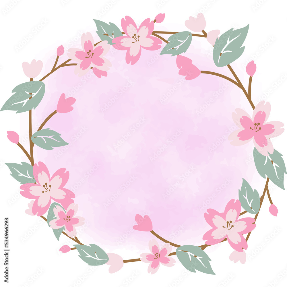 floral circle frame